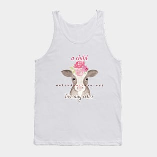 A Child Like Any Other Cow Calf Flower Crown Tank Top